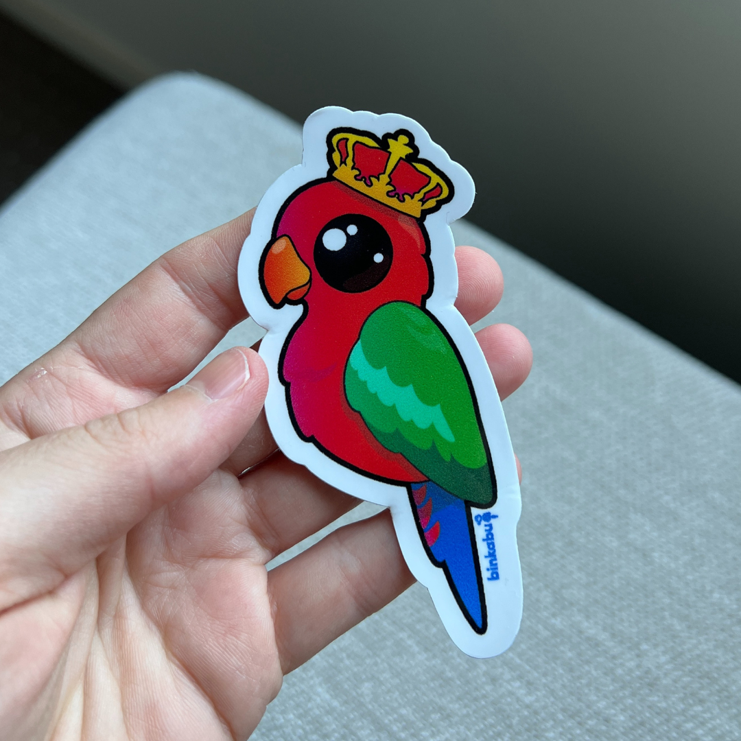 SAMPLE Stickers - King Parrot (male) - Gloss Vinyl Stickers
