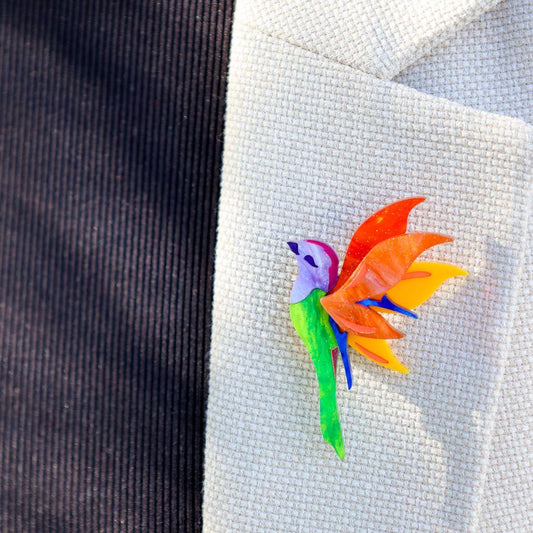 LIMITED EDITION - Bird of Paradise Brooch - Handmade Bird Jewellery
