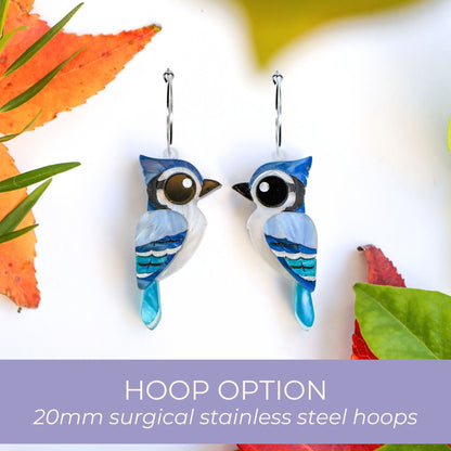Blue Jay Studs - North American Bird Earrings