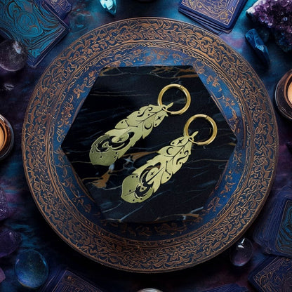 LIMITED EDITION: Mystic Owl Feather Earrings- 2025 Halloween Collection