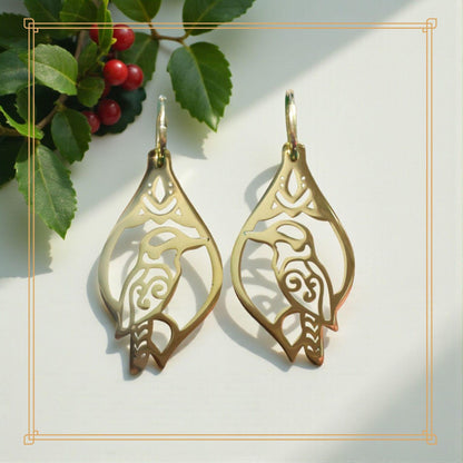 LIMITED EDITION: Golden Teardrop Kookaburra Hoop Earrings - 2025 Christmas Collection