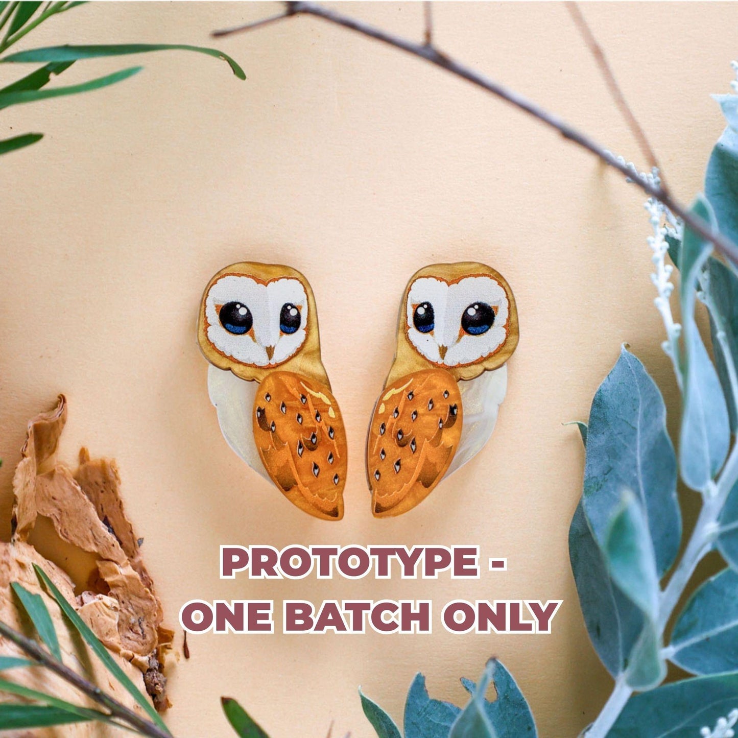 PROTOTYPE - BARN OWL STUDS - Seconds Sale Earrings - Limited - EOFYS 2026