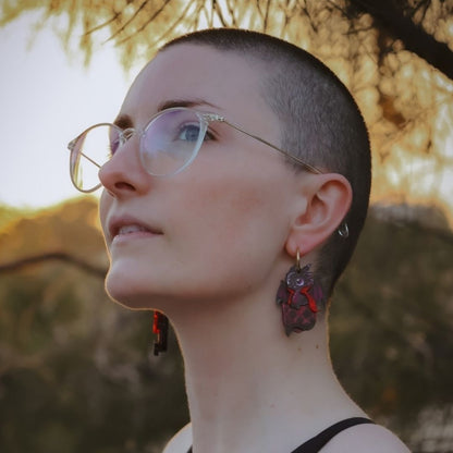 LIMITED EDITION - 'The Dragon in Dracula's Pocket' Hoops - Acrylic Halloween Earrings