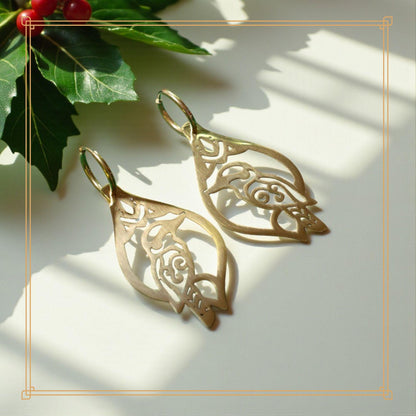LIMITED EDITION: Golden Teardrop Kookaburra Hoop Earrings - 2025 Christmas Collection