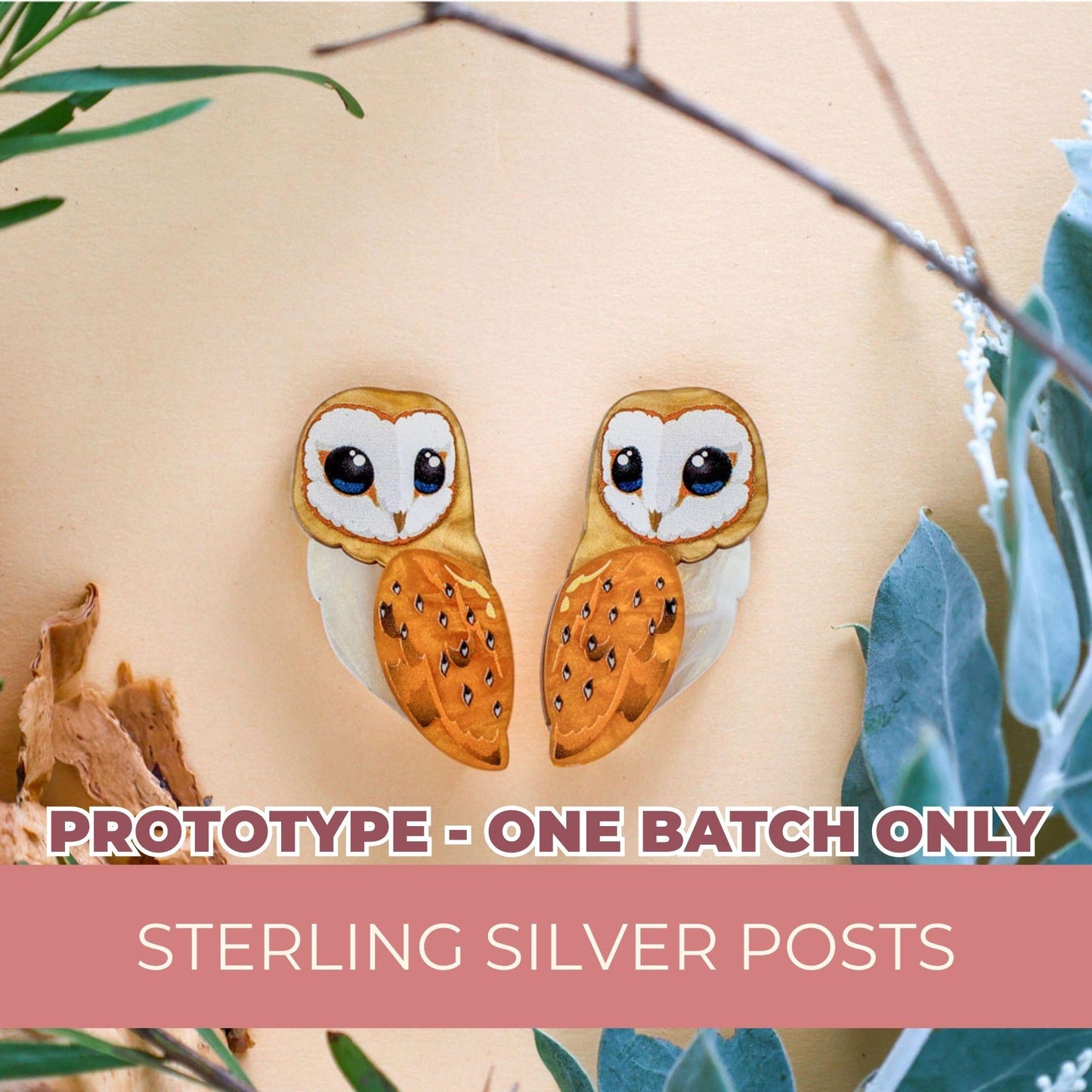 PROTOTYPE - BARN OWL STUDS - Seconds Sale Earrings - Limited - EOFYS 2026