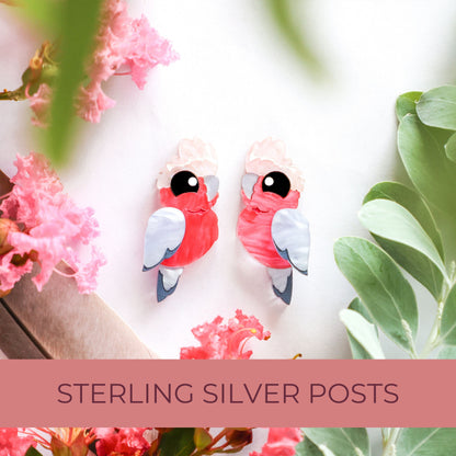 BINKABU Galah handmade acrylic bird earrings