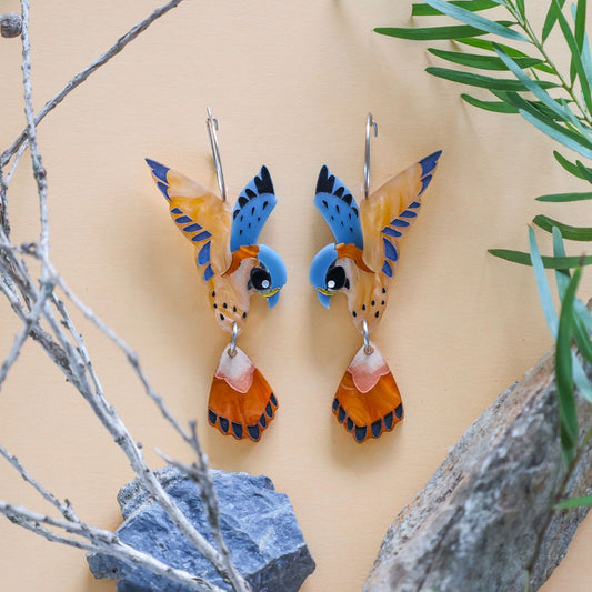 BINKABU American Kestrel Acrylic Bird Earrings
