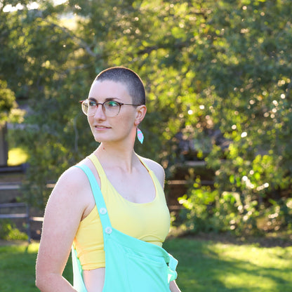 BINKABU Funky Feathers - Grape handmade acrylic bird earrings