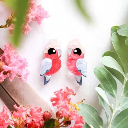 BINKABU Galah handmade acrylic bird earrings