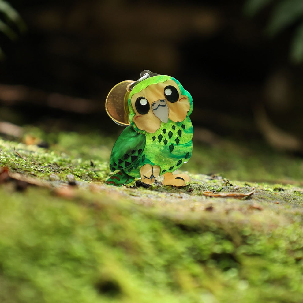 BINKABU | Acrylic Kākāpō Earrings | New Zealand Bird Earrings ...