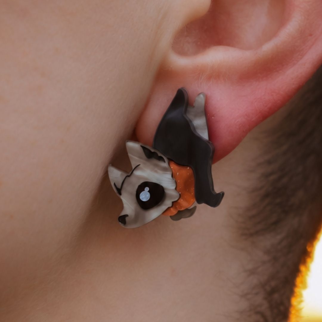 LIMITED EDITION - Hanging Fruit Bat Studs - Acrylic Halloween Earrings