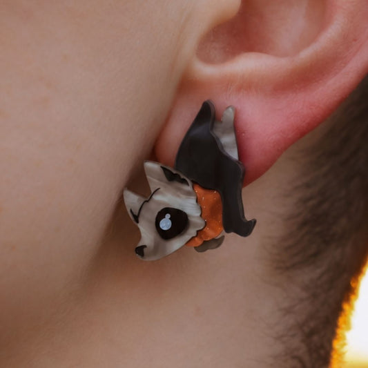 LIMITED EDITION - Hanging Fruit Bat Studs - Acrylic Halloween Earrings