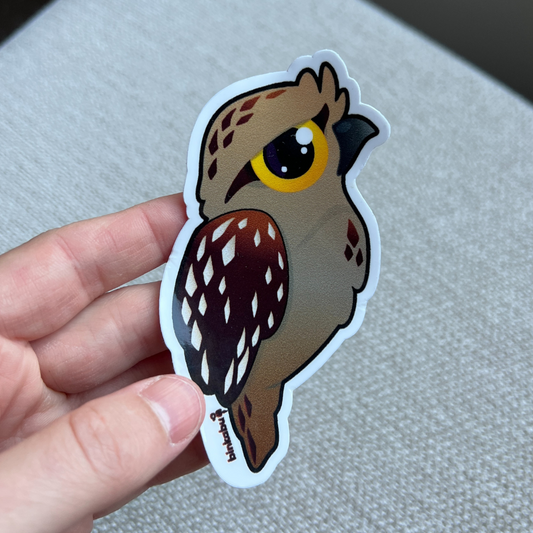 SAMPLE Stickers - Tawny Frogmouth - Gloss Vinyl Stickers