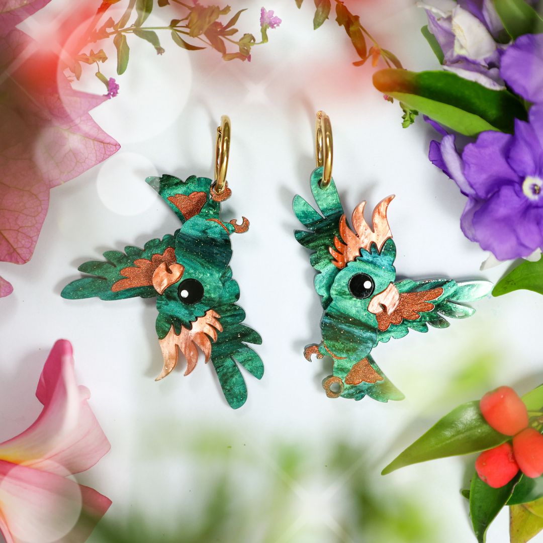 December 13 - Galactic Green Cockatoo Hoops - 2025 Advent Calendar PREORDER