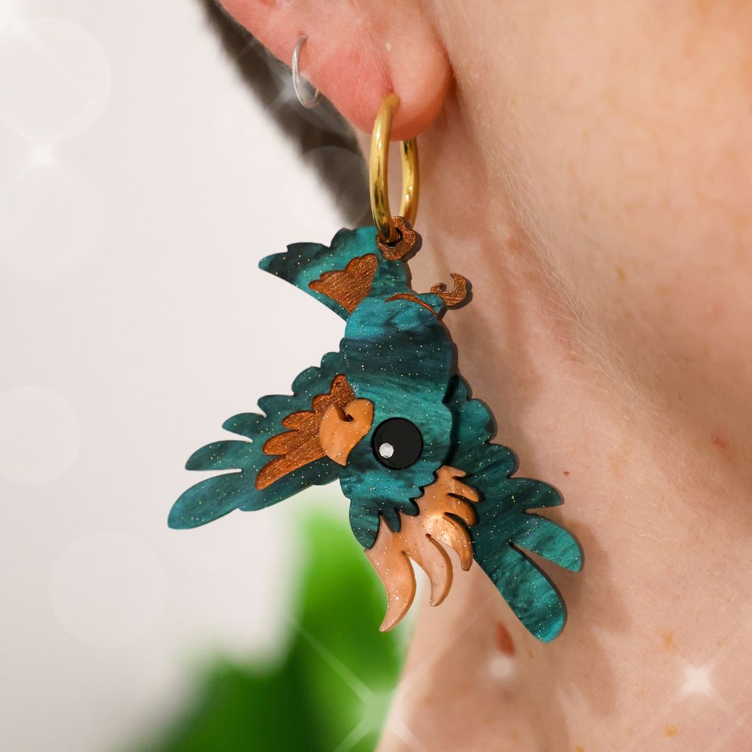 December 13 - Galactic Green Cockatoo Hoops - 2025 Advent Calendar PREORDER