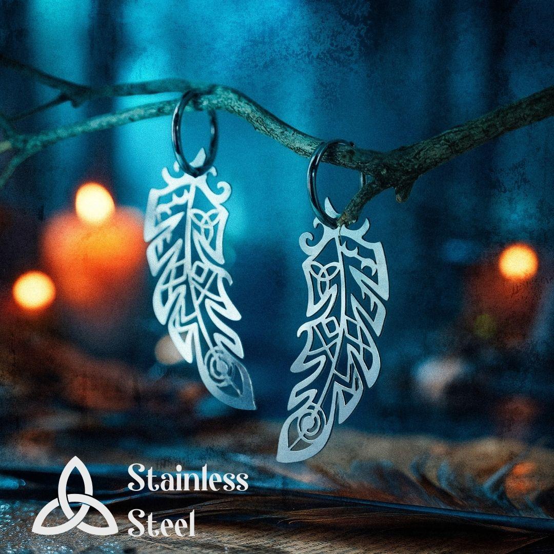 LIMITED EDITION: Death’s Raven Metal Feather Earrings - 2025 Halloween Collection