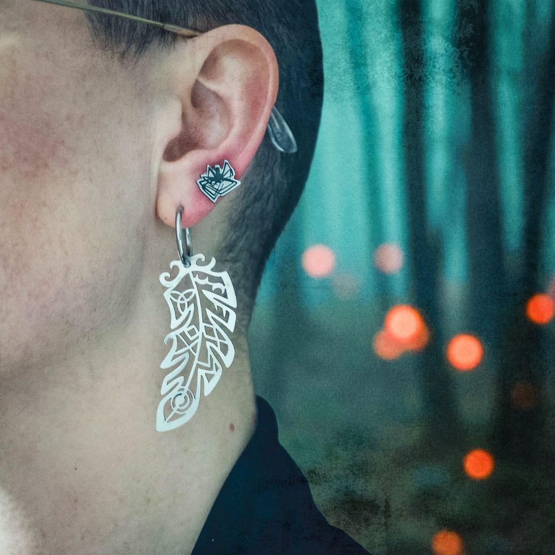 LIMITED EDITION: Death’s Raven Metal Feather Earrings - 2025 Halloween Collection