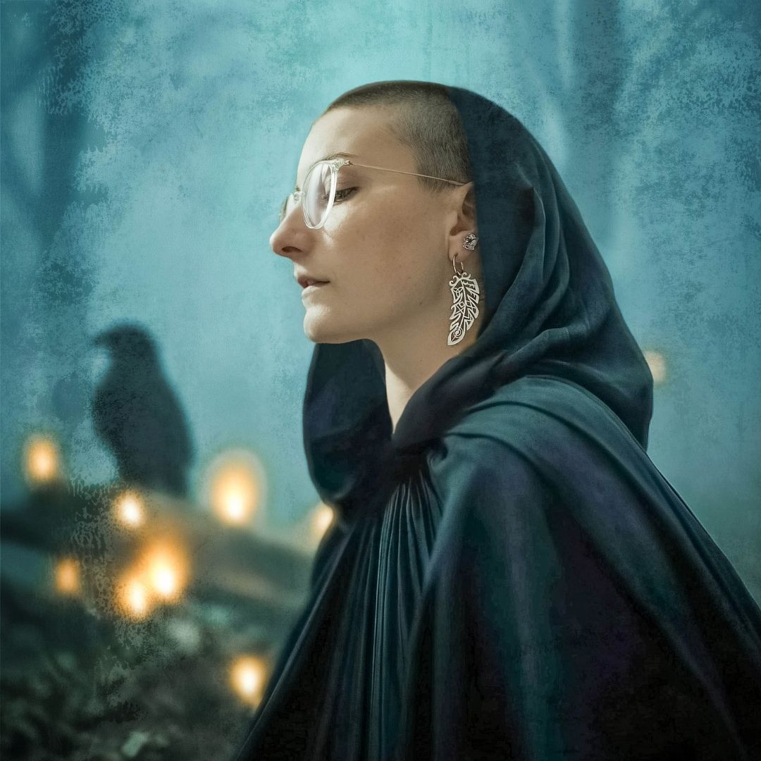 LIMITED EDITION: Death’s Raven Metal Feather Earrings - 2025 Halloween Collection