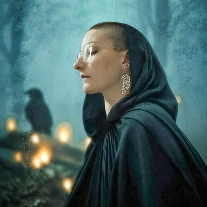 LIMITED EDITION: Death’s Raven Metal Feather Earrings - 2025 Halloween Collection