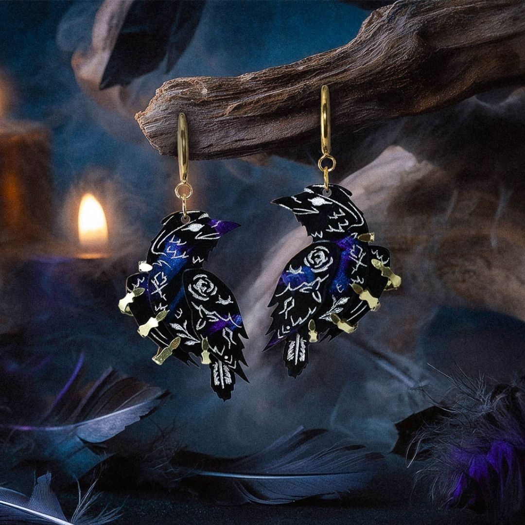 LIMITED EDITION: Death’s Raven Hoop Earrings - 2025 Halloween Collection