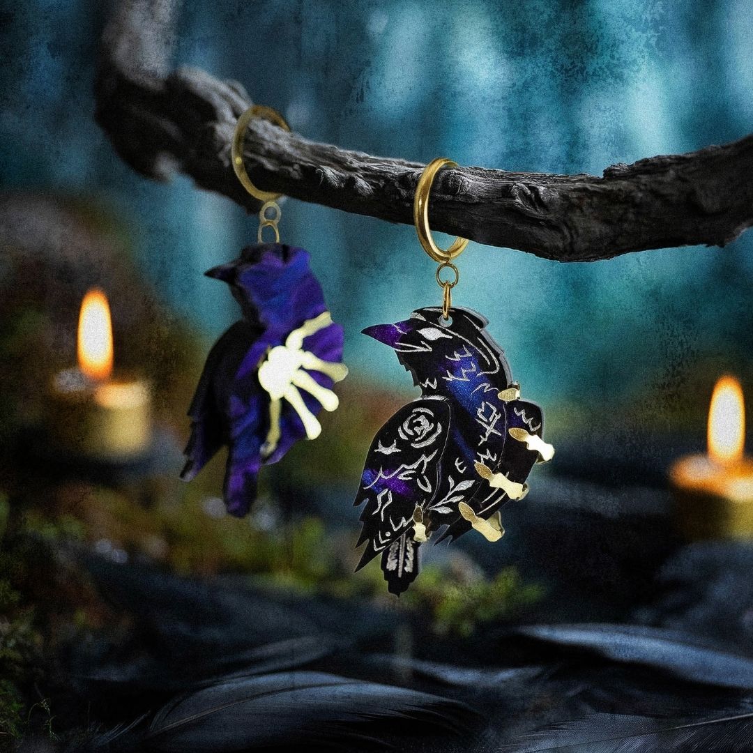LIMITED EDITION: Death’s Raven Hoop Earrings - 2025 Halloween Collection