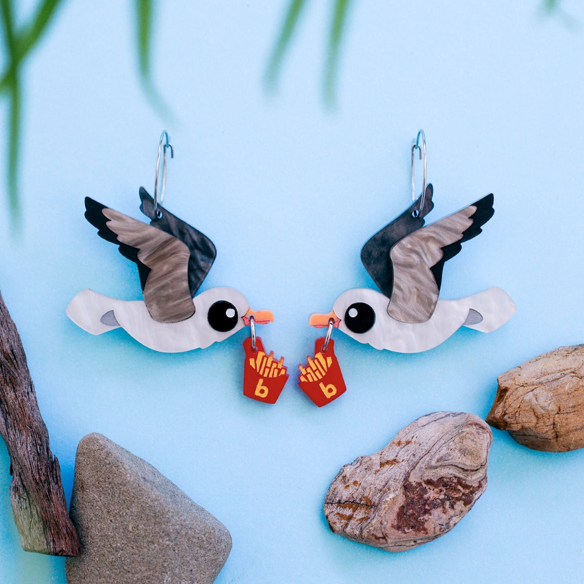 BINKABU Seagull handmade acrylic bird earrings