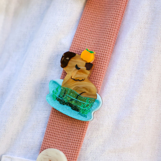 LIMITED EDITION - Calming Capybara Brooch - Handmade Animal Accessories