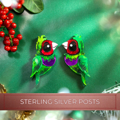Gouldian Grinch - Stud Earrings