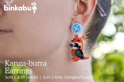 Costume Kookaburra Earrings - Kanga-burra!
