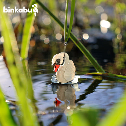BINKABU Mute Swan Handmade Acrylic Bird Earrings