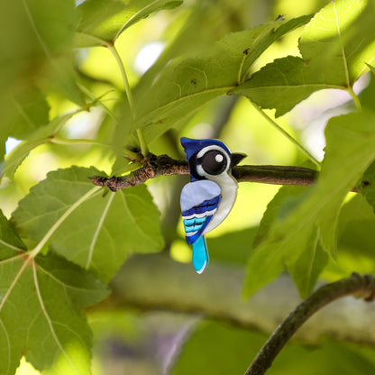 BINKABU Blue Jay studs handmade acrylic bird earrings