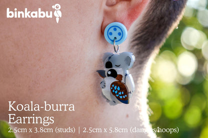 Costume Kookaburra Earrings - Koala-burra!