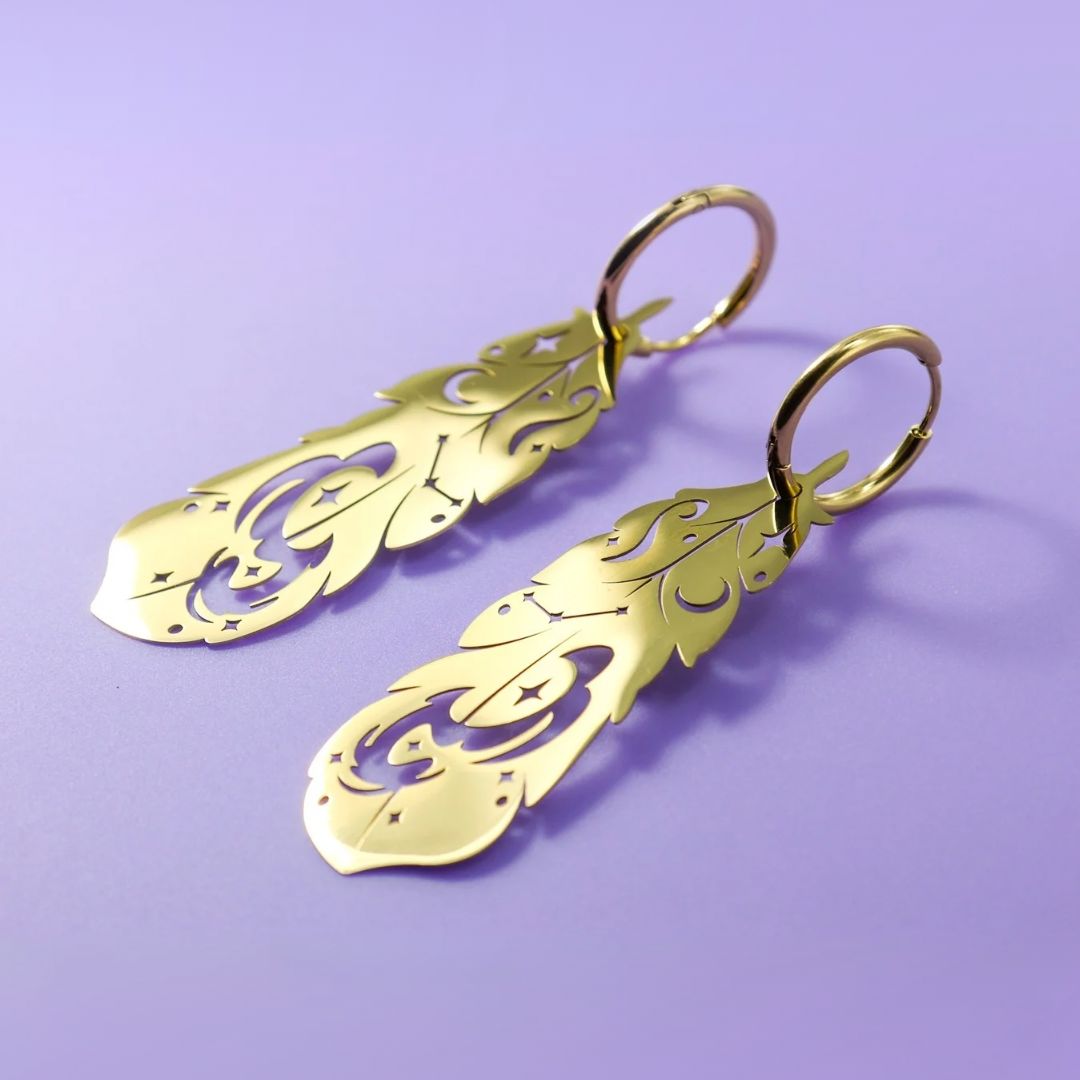 LIMITED EDITION: Mystic Owl Feather Earrings- 2025 Halloween Collection