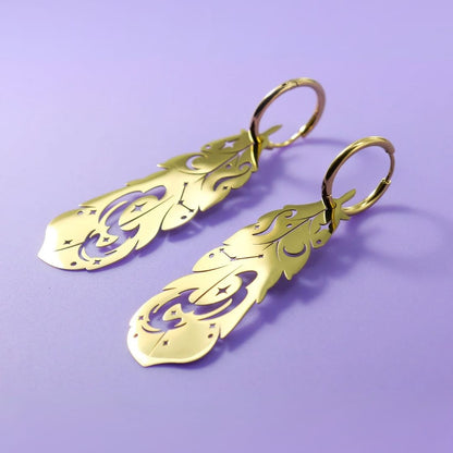 LIMITED EDITION: Mystic Owl Feather Earrings- 2025 Halloween Collection