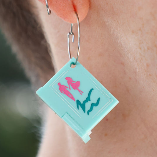 3D Book Earrings - Friends-to-Lovers - Handmade Bookish Jewellery