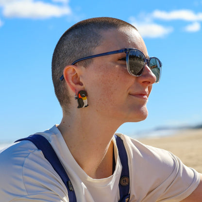 BINKABU Emperor Penguin Studs handmade acrylic bird earrings