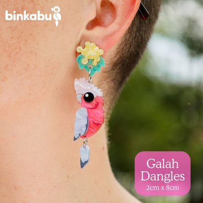 NEW Galah Earrings - Statement Bird Earrings