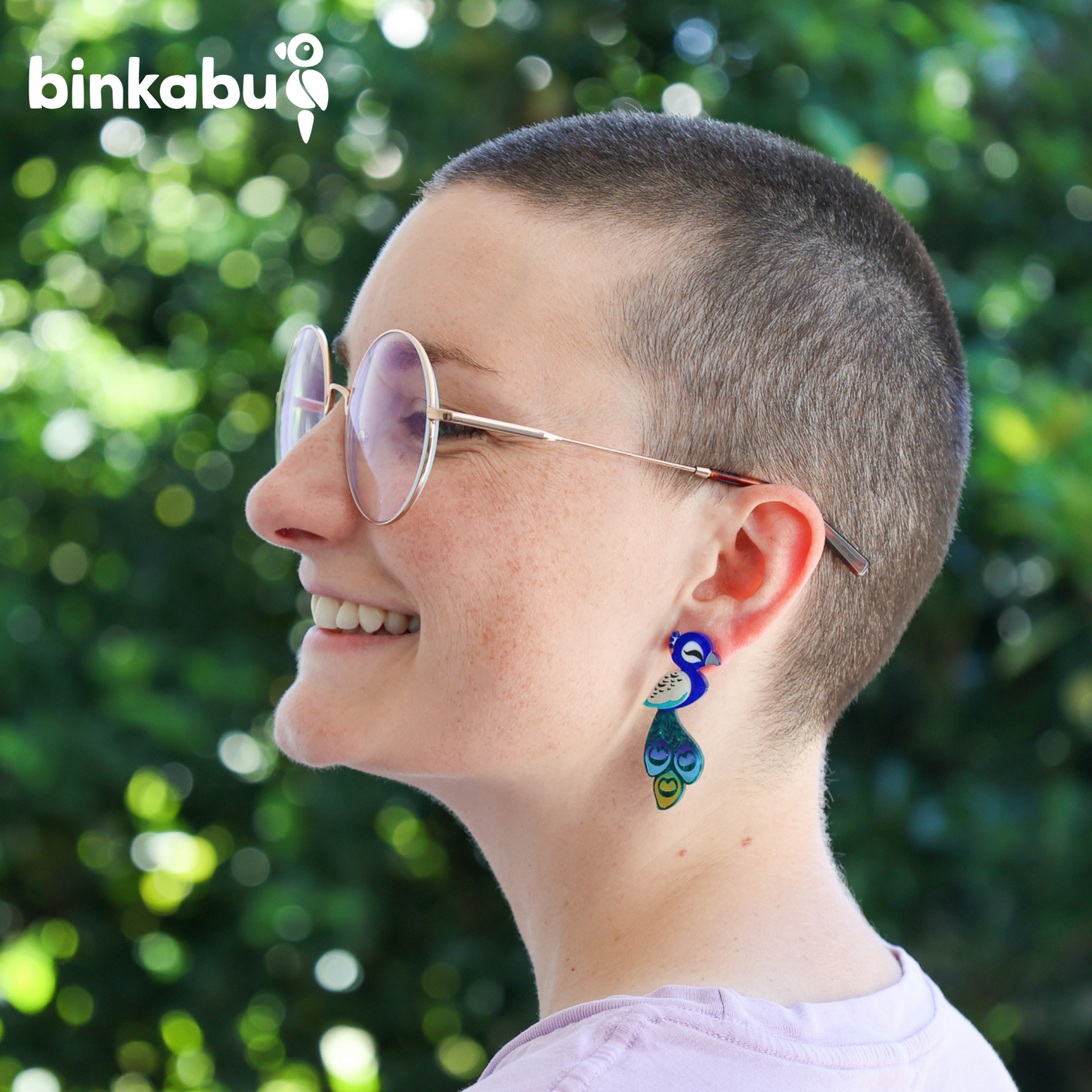 BINKABU Acrylic Peacock Earrings Statement Bird Earrings