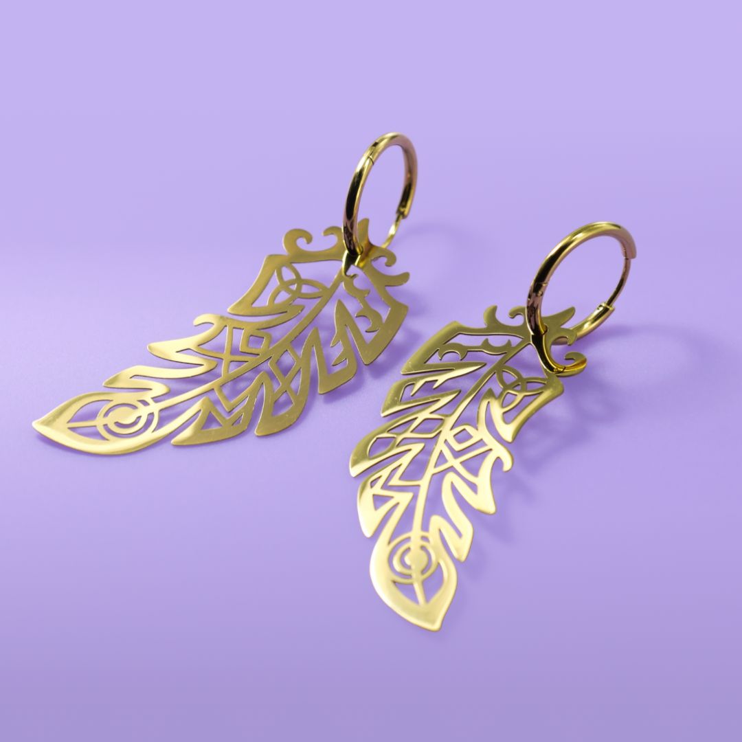 LIMITED EDITION: Death’s Raven Metal Feather Earrings - 2025 Halloween Collection