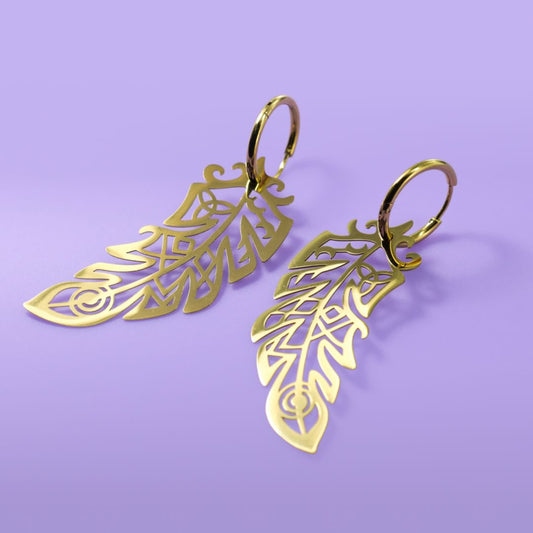 LIMITED EDITION: Death’s Raven Metal Feather Earrings - 2025 Halloween Collection