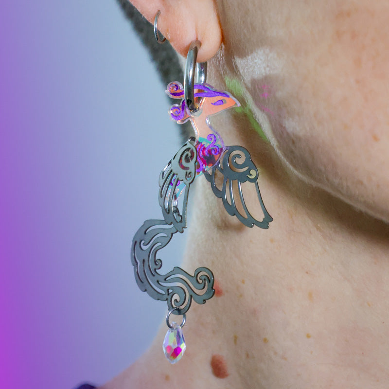 FINAL SALE: The Muse - 2025 Air Elemental - Acrylic and Metal Earrings