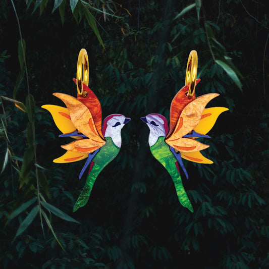 LIMITED EDITION - Birds of Paradise - Handmade Bird Earrings