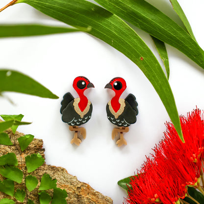 Brushturkey Studs - Statement Bird Earrings