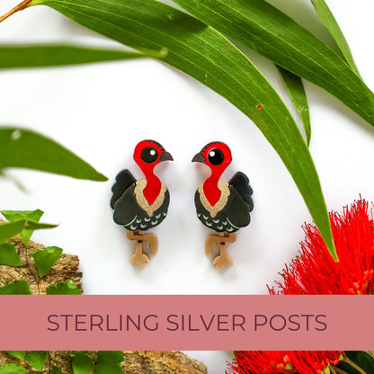 Brushturkey Studs - Statement Bird Earrings