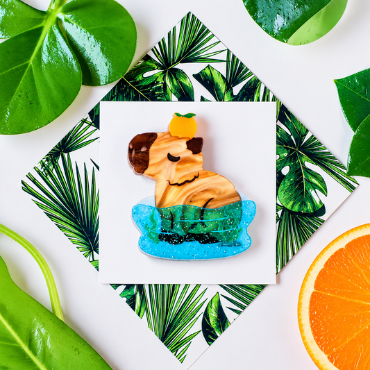 LIMITED EDITION - Calming Capybara Brooch - Handmade Animal Accessories