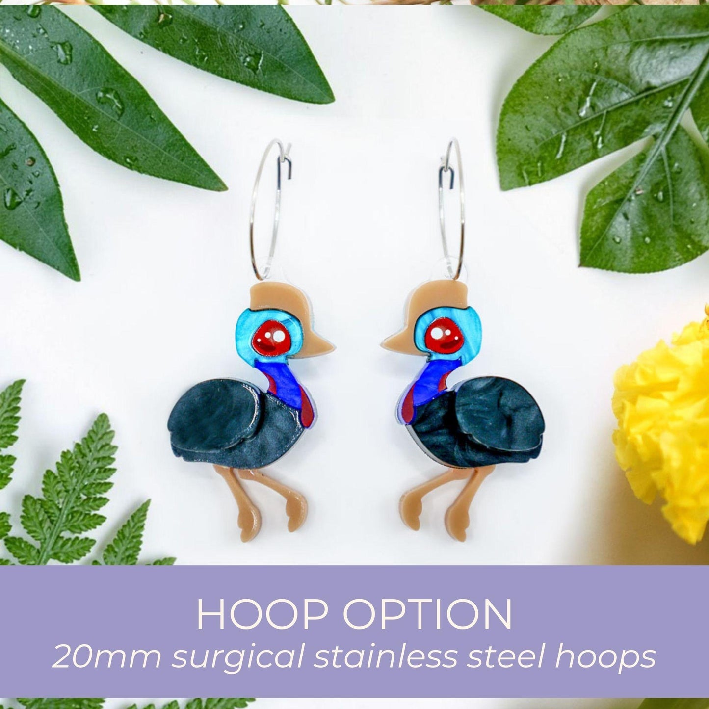 Southern Cassowary Stud Earrings BINKABU