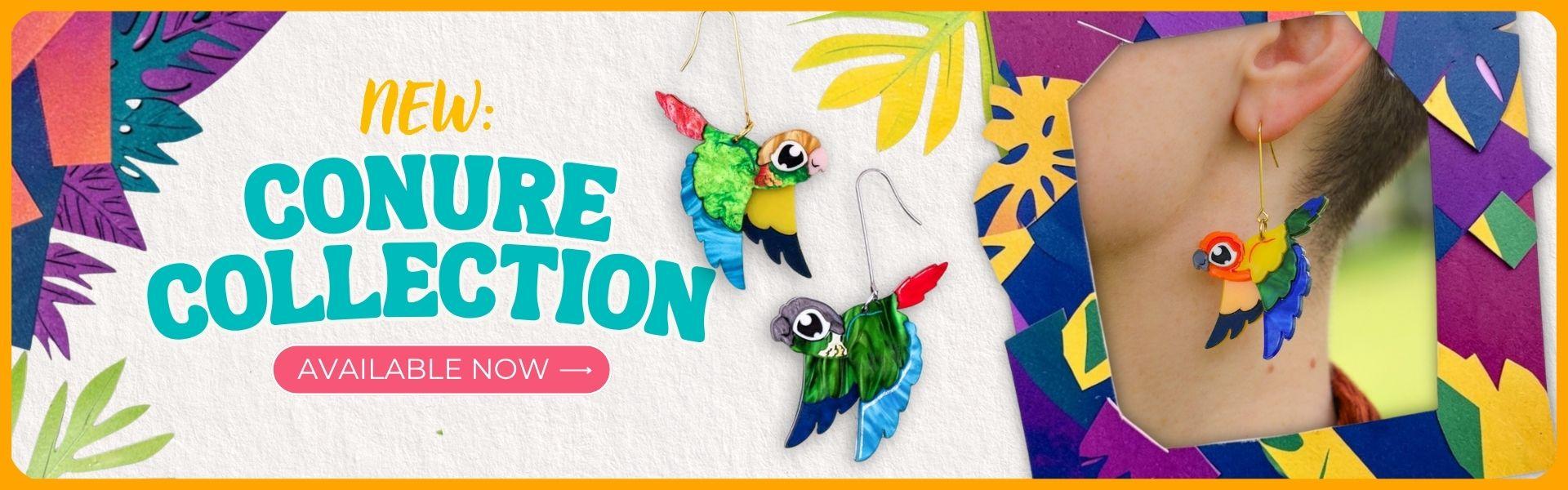 BINKABU Handmade Conure Earrings Banner