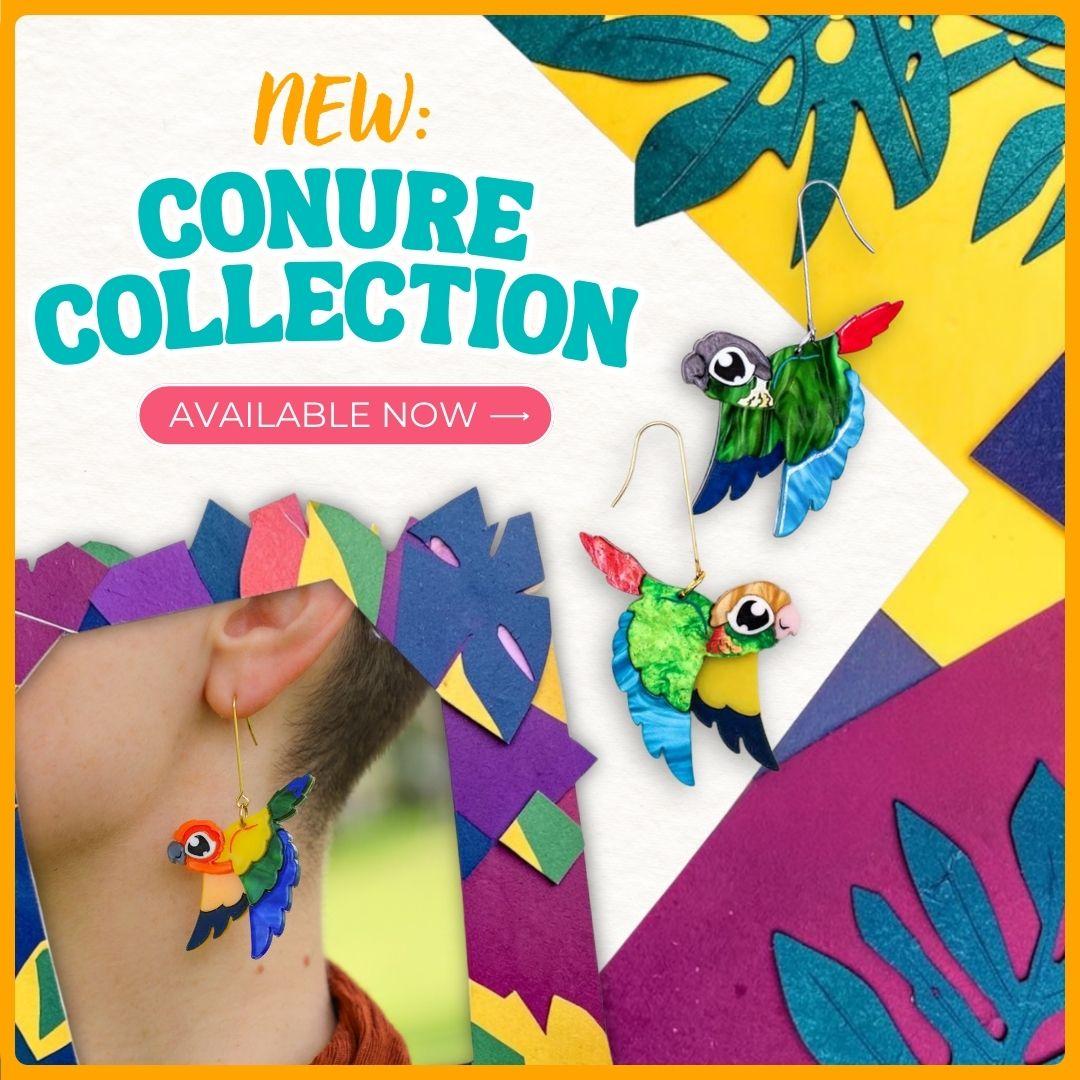 BINKABU Handmade Conure Earrings Banner