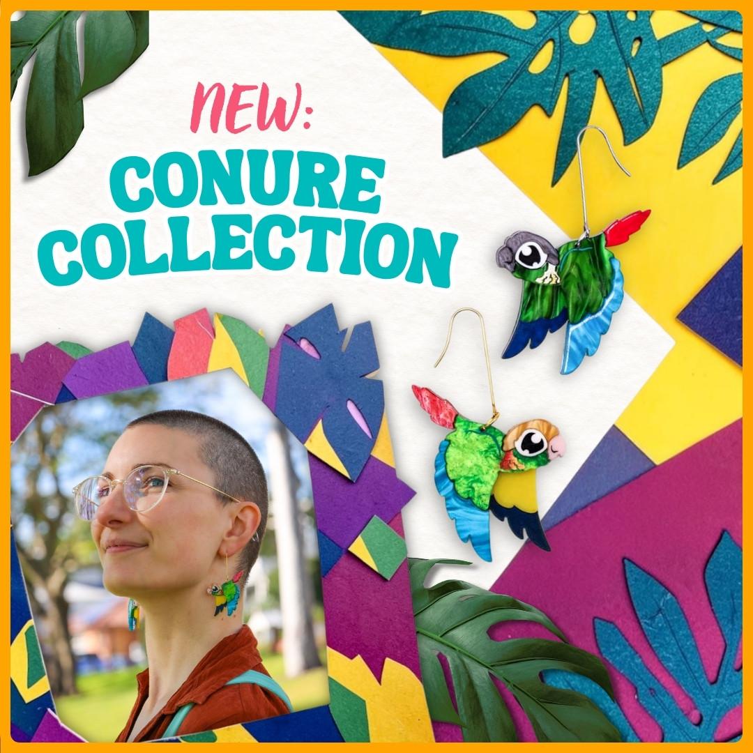 BINKABU Handmade Conure Bird Earrings