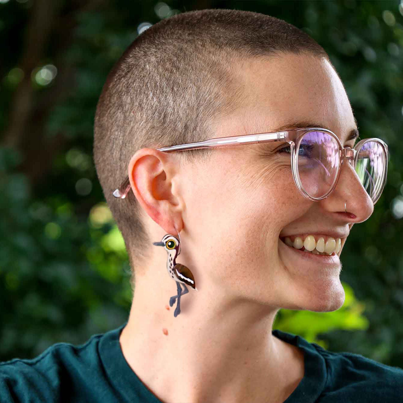 Bush Stone-Curlew Earrings - Statement Bird Earrings